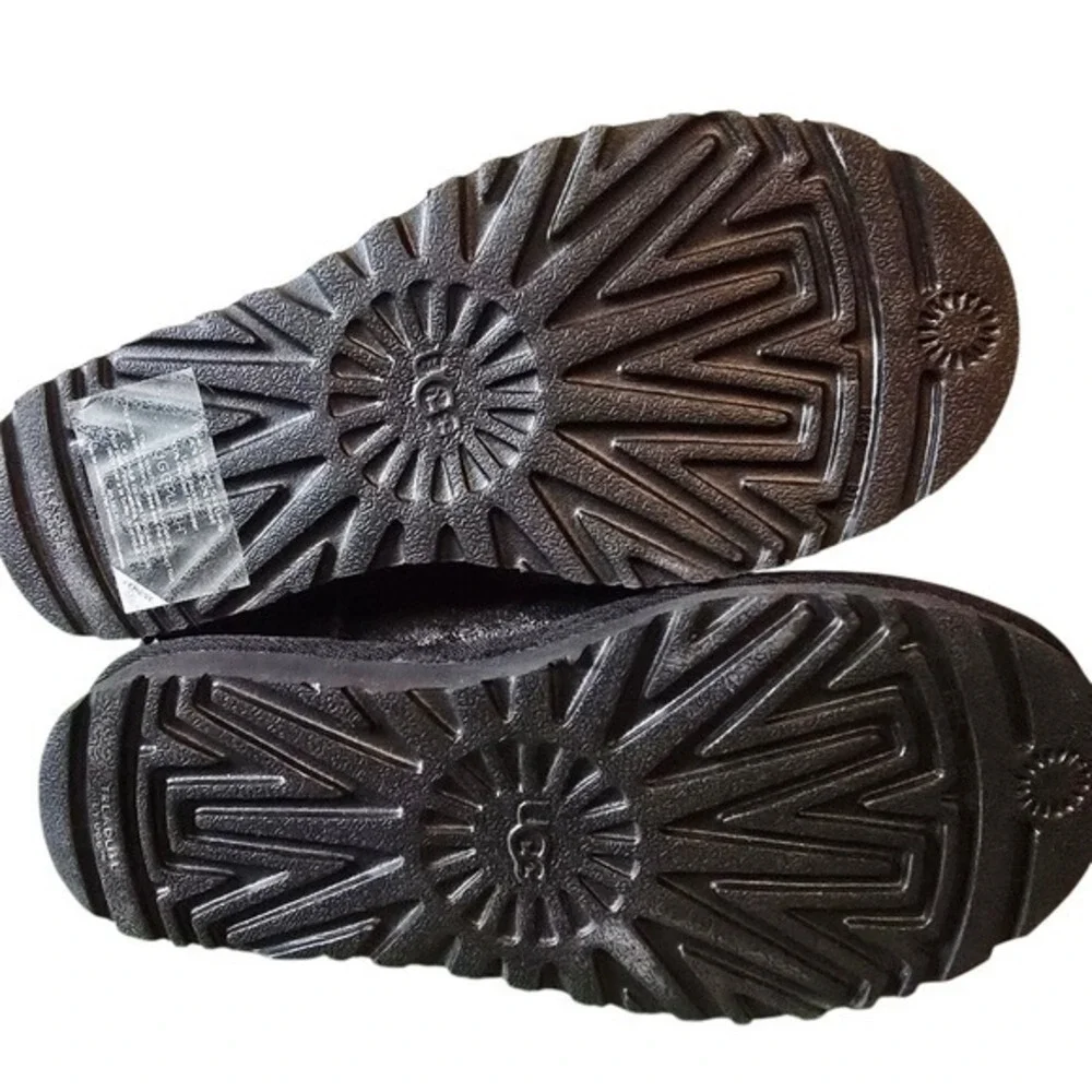 UGG Mini Bailey Bow Metallic Crackle Black Silver Boots 1125795 Womens 5